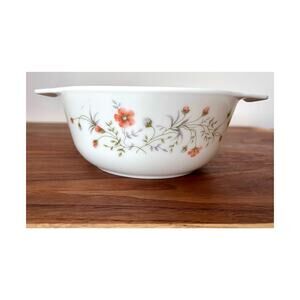 Emily by James A Jobling & Co 1 Quart Casserole Pyrex, England, Pink Blue Floral